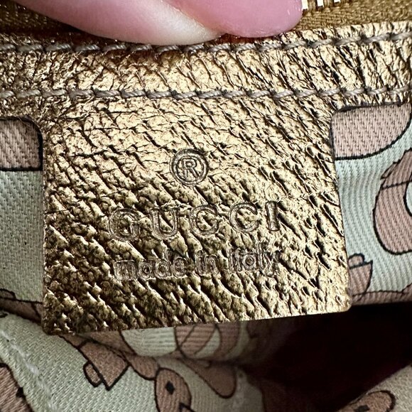 Gucci GG Canvas Sherry Line Shoulder Bag Gold/Pink/Beige - Picture 10 of 16